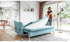 Világoskék kinyitható kanapé 225 cm Charming Charlie – Miuform