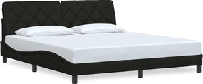 vidaXL fekete szövet ágykeret matrac nélkül 180 x 200 cm