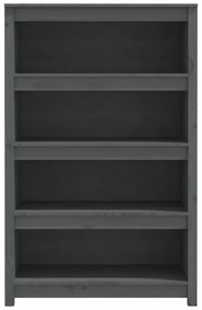 szürke tömör fenyőfa könyvszekrény 80x35x126 cm