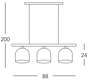 Kolarz A1352.83.Au.100 - Csillár zsinóron NONNA 3xE27/60W/230V szarvas tölgy/fehér/arany
