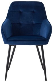 Sötétkék kárpitozott karfás étkezőfotel szett 2 db-os Nolan Square – Unique Furniture