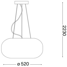 Ideal Lux - Csillár zsinóron ULISSE 3xE27/60W/230V átm. 52 cm fehér