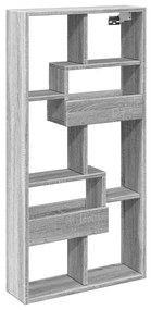 szürke sonoma színű szerelt fa faliszekrény 50 x 15 x 100 cm