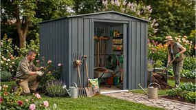 fém kerti ház GLOBEL 86 ANTRACIT + napfénytetővel LG2069