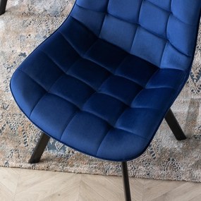 Krzesło RICK Granatowe Welurowe