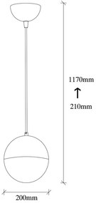 Fehér-aranyszínű függőlámpa üveg búrával ø 20 cm Bastos – Opviq lights