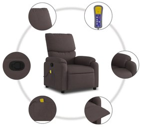 vidaXL sötétbarna szövet dönthető masszázsfotel