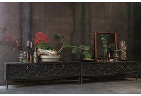 Fekete újrahasznosított fa TV-állvány 160x50 cm Bequest – BePureHome