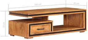 tömör akácfa dohányzóasztal 100 x 45 x 33 cm