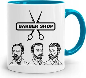 Kék Bögre Ajándék Fodrásznak Barber Shop nyomott mintával