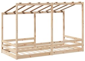 tömör fenyőfa gyerekágy tetővel 100 x 200 cm