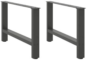 2 db antracitszürke acél dohányzóasztal láb 70 x (42-43) cm