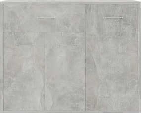 betonszürke szerelt fa tálalószekrény 88 x 30 x 70 cm
