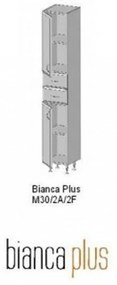 Bianca Plus 30 magas szekrény 2 ajtóval, 2 fiókkal, sonoma tölgy színben, jobbos