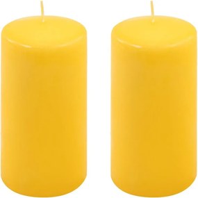 Gyertya készlet 15 cm Ø 7,5 cm 2 db sárga