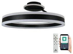 NEDES LED Dimmelhető felületre szerelhető csillár LED/86W/230V 3000-6500K fekete + távirányítás ND3906