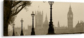 Kép - London a ködben, Anglia (120x50 cm)