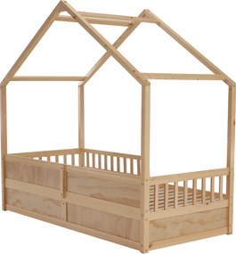 Montessori ágy, 90x200, természetes, tömör, BIANKA