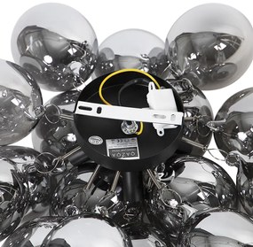 Design mennyezeti lámpa fekete füstüveggel 4 lámpás - Uvas