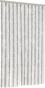 vidaXL világosszürke és fehér zsenília rovarfüggöny 100x200 cm