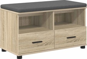 vidaXL Előtér pad Sonoma tölgy 80 x 38 x 46 cm Műanyag Fa és Szövet