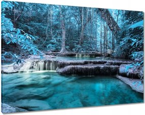 Vászonkép 100x70 Erawan Kék vízesés