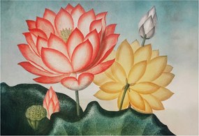 Dekoratív fotótapéta Falra Könnyű összeszerelés Lótusz virágok 152x104 Ragasztó