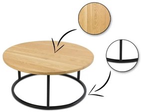 KÉSZLET 2x Kávésasztal OAKLOFT 38x90 cm fekete/tölgy