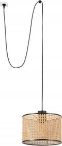Faro Mambo 320 függeszték lámpa fekete/rattan, átmérő 32 cm, csatlakozó