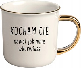 Bögre Fehér Arany Rant Ajándék Vicces Nőnap Szeretlek