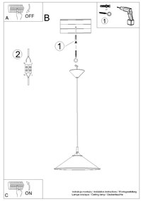 Sollux SL.1325 - Csillár zsinóron ZUMA 1xE27/15W/230V átm. 30 cm fehér
