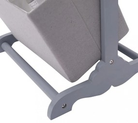 4 szintes sötétszürke fa kosárállvány 35 x 35 x 125 cm