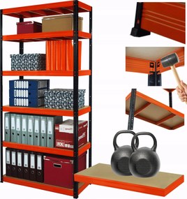 Tárolószekrény fém állvány Helios 213x90x30cm 6Px275kg 300EZER Komb