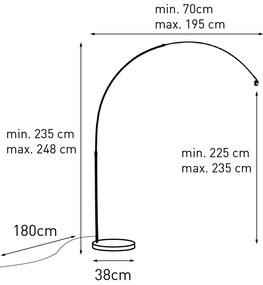 Modern ívlámpás acélból márványtalppal - XXL