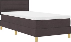 vidaXL LED Box Spring Ágy matracmal Sötét Barna 90 x 190 cm szövet