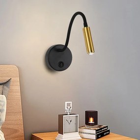 Brilagi - LED Dimmelhető flexibilis fali lámpa MAYA 1xG9/4W/230V fekete/arany