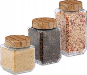 Tároló tégelyek üveg 3 db