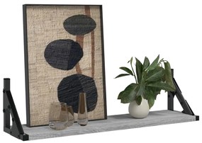2 db szürke sonoma színű fali polc 60 x 15 x 15,5 cm