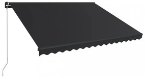antracitszürke kézzel kihúzható LED-es napellenző 450 x 300 cm