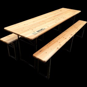 220x50 - 60 cm-es sörpad garnitúra – Kerti asztal padokkal 8 - 10 fő részére - 220 cm x 60 cm