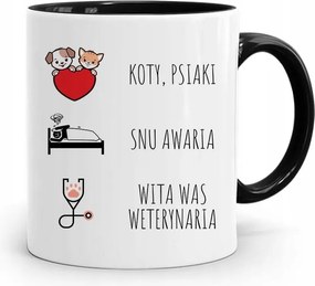 Fekete Bögre Állatorvosnak Fogadja Önt Állatorvosság nyomtatott fényképpel