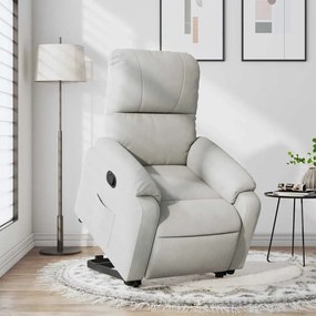 világosszürke mikroszálas szövet felállást segítő fotel