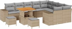 vidaXL Kerti Kanapé Szett párnával 12 pcs Beige és Világosszürke