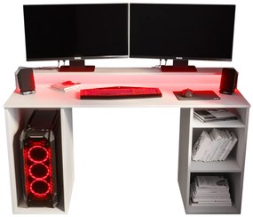 Sarok Gamer PC asztal Garrick 1 (fehér) (LED RGB világítással). 1064133