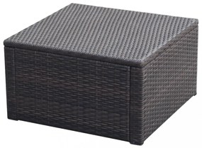 Barna polyrattan ottomán zsámoly 53x53x30 cm