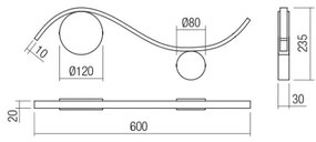 Redo 01-3109 - LED Fali lámpa WAVE LED/9W/230V réz