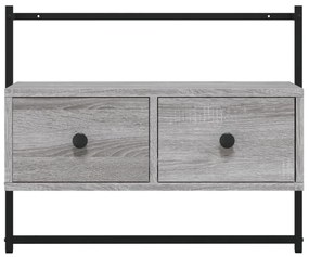szürke sonoma szerelt fa fali TV szekrény 60,5 x 30 x 51 cm
