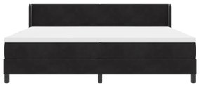 Boxspring Ágy Mattal Fekete 200x200 cm Bársonyos
