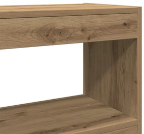 Könyvespolc/Szobaelválasztó - Artisan tölgy - 100x30x72 cm - Mérnöki fából készült