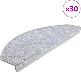 vidaXL 30 db világosszürke, félkör alakú, nagy lépcsőszőnyeg 65 x 24 x 4 cm